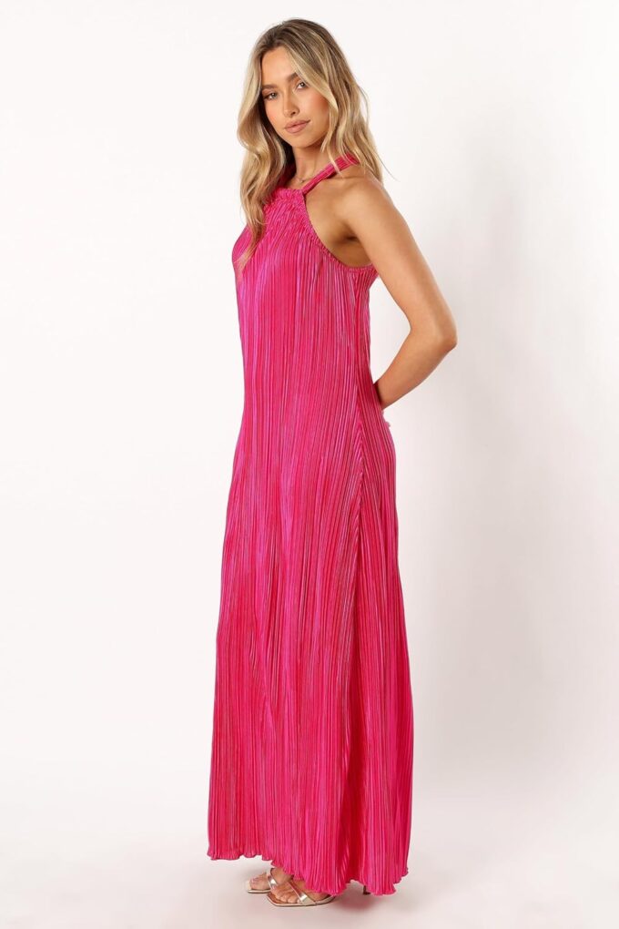 Petal & Pup Women's Melody Plisse Halter Maxi Dress – Bild 2