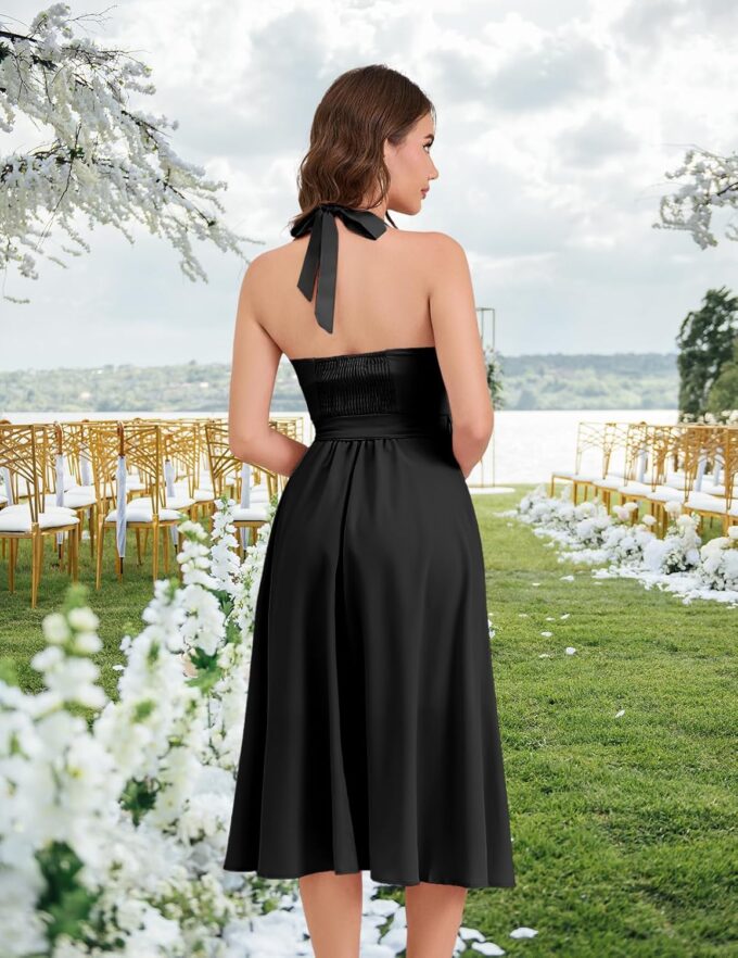 Bbonlinedress Halter Cocktail Vintage Summer Dress 1950s Retro Prom Homecoming Midi Dress for Teens – Bild 3