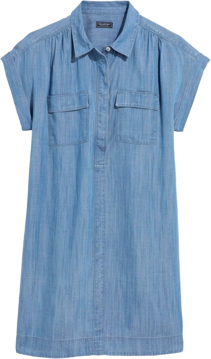vineyard vines Women's Chambray Utility Margo Shirtdress – Bild 5