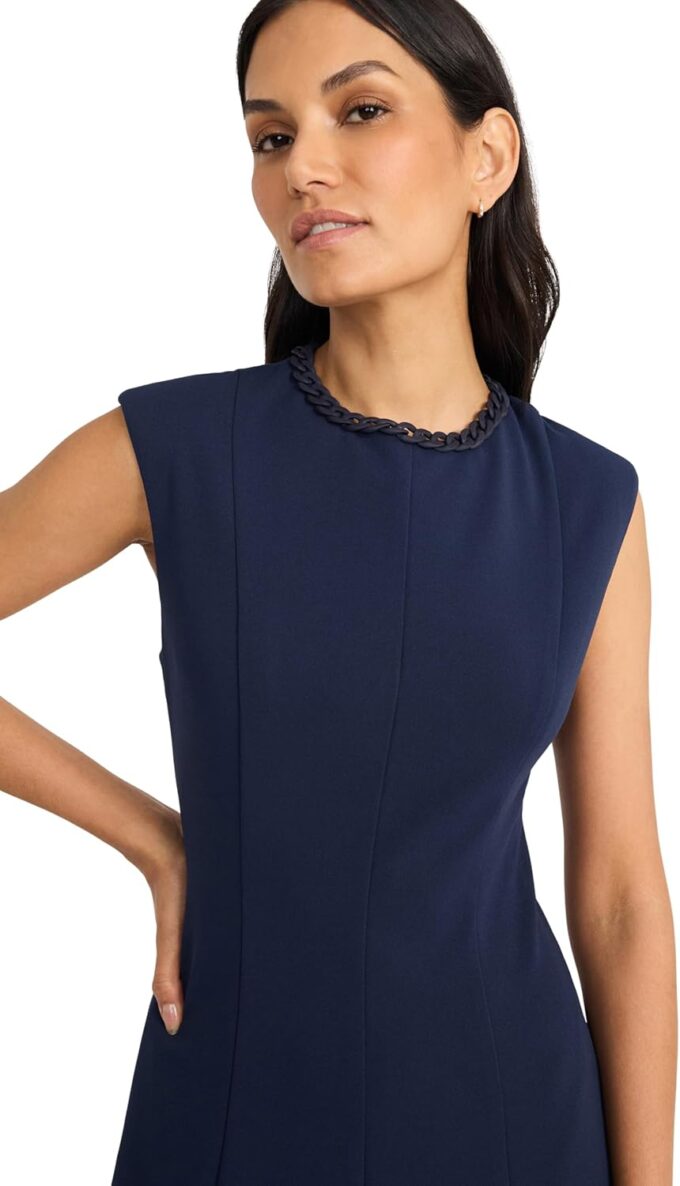 Maggy London Women's A-line Midi Pockets-Cap Sleeve High Neck-Wedding Guest Cocktail Dress – Bild 5