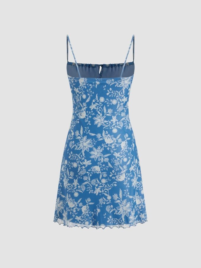 CIDER Summer Floral Mini Dress Casual Cute Vacation Beach Sundress Square Neck Short Dress – Bild 5