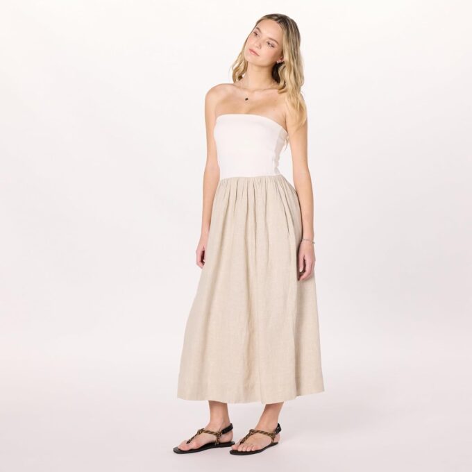 The Drop Women's Hellen Strapless Mixed Media Maxi Dress – Bild 4