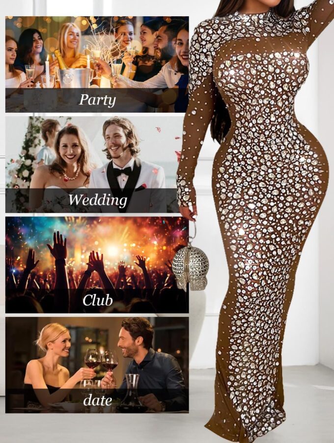 Mermaid Prom Dress Sequin Evening Gowns for Women Formal,Galas,Weddings – Bild 6