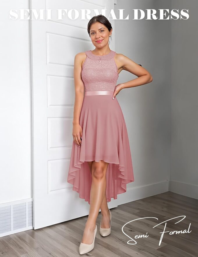 Wedtrend Women's Formal Dresses Halter Bridesmaid Dresses Cocktail Dress High Low Prom Dress – Bild 5