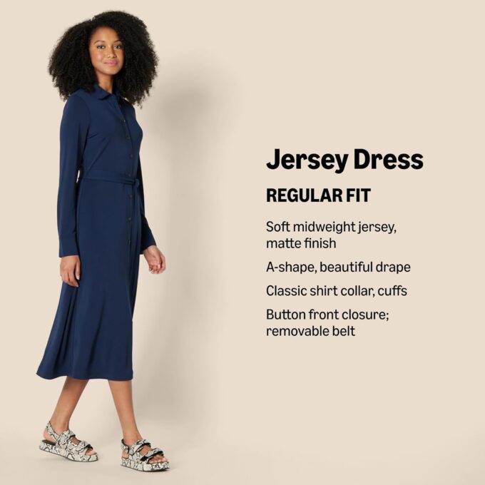 Amazon Essentials Women's Regular-Fit Matte Jersey Midi Length Dress – Bild 2