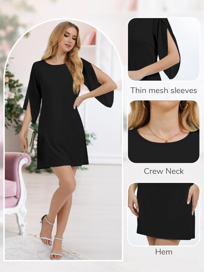 Women's Cocktail Dresses Flutter Sleeve Wedding Guest Crew Neck Dresses for Women Bridesmaid Wedding Evening Party – Bild 5