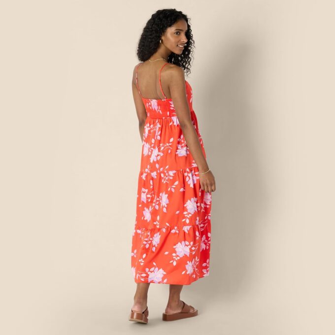 Amazon Essentials Women's Fit and Flare Empire Waisted Cotton Sateen Tiered Maxi Dress – Bild 3