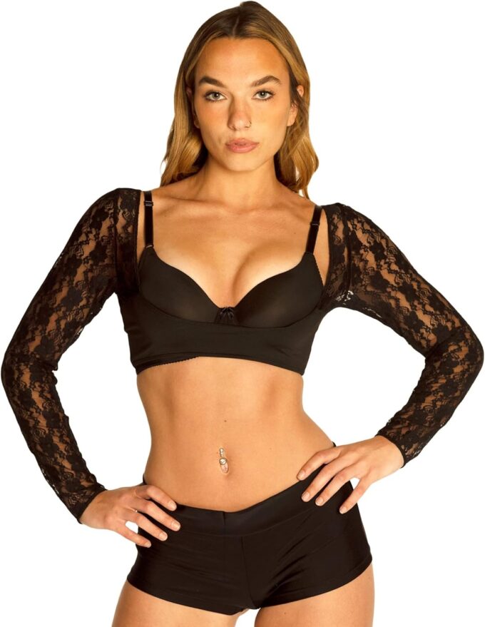 ENVY BODY SHOP Women’s Lace Sleecrets Detachable Sleeves  Add Stretch Lace Arms to Any Dress or Top, Comfortable Arm Coverage – Bild 4