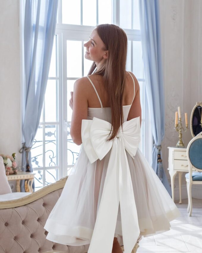 Bencailor Big Satin Bow Large Detachable Bow Train for Dress 17.72" Wide Waist Sash Belt Bride Formal Wedding Dress – Bild 5