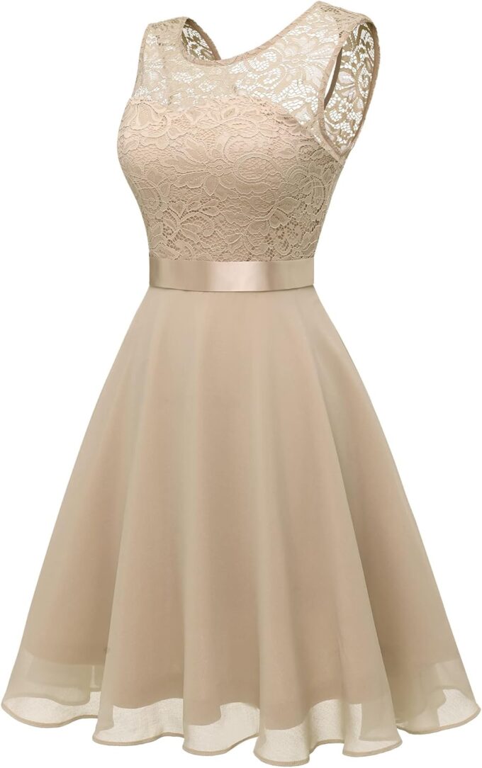 BeryLove Women's Cocktail Dresses | Prom,Sleeveless,Flowy A Line,Wedding Guest Lace Formal Dresses – Bild 7