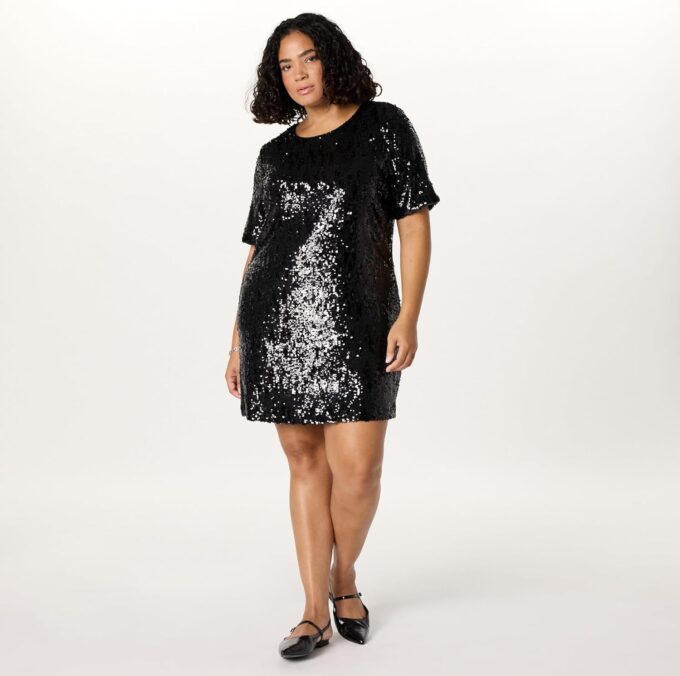 The Drop Women's Reina Sequin T-Shirt Dress – Bild 5