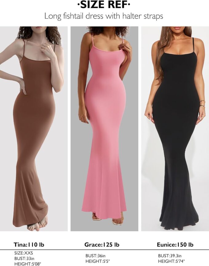 Buauty Womens Summer Dress Bodycon Maxi Dress Sleeveless Casual Long Dresses 2025 Spaghetti Strap Slip Elegant Evening Party – Bild 4