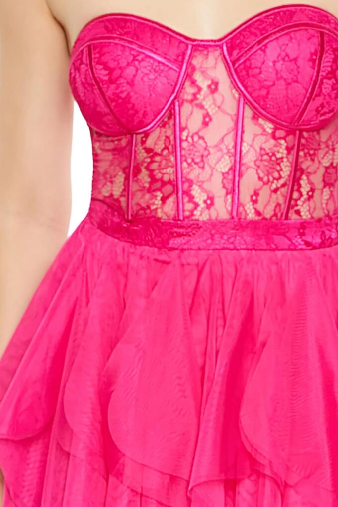 Forever 21 Women's Lace & Tulle Bustier Mini Dress – Bild 5