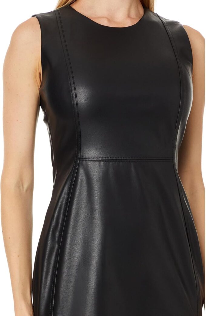 Calvin Klein Ärmellose Damen-Hülle aus Kunstleder, Schwarz, 36 – Bild 3