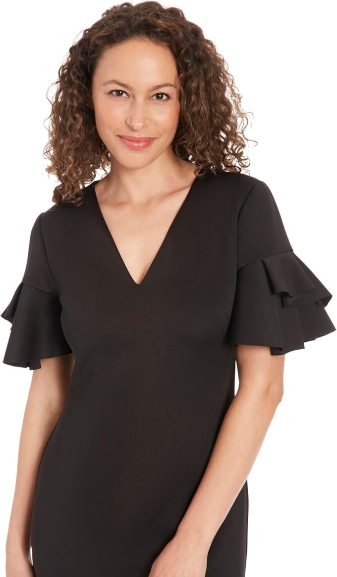 London Times Ruffle Bridal Shower, Wedding Guest, Summer, Beach, Or Vacation, Work Dresses for Women – Bild 4