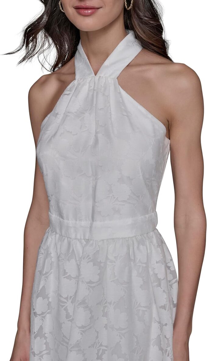 KARL LAGERFELD Women's Sleeveless Halter Neck Midi Dress – Bild 5