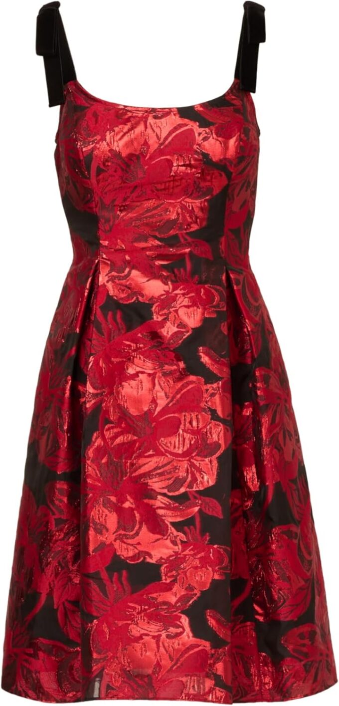 Adrianna Papell Women's Bow Jacquard Short Dress – Bild 5