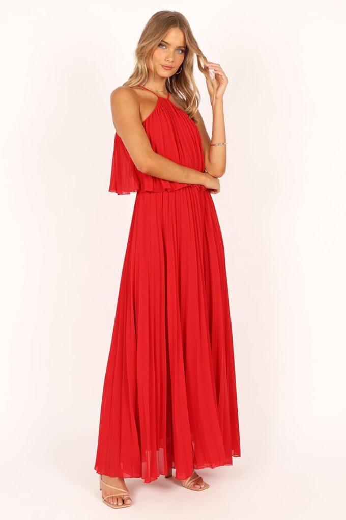 Petal & Pup Women's Gia Pleated Halterneck Maxi Dress – Bild 7