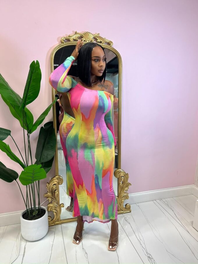 Womens Long Sleeve Off The Shoulder Maxi Dress Sexy Bodycon Midi Dresses Club Outfits – Bild 6