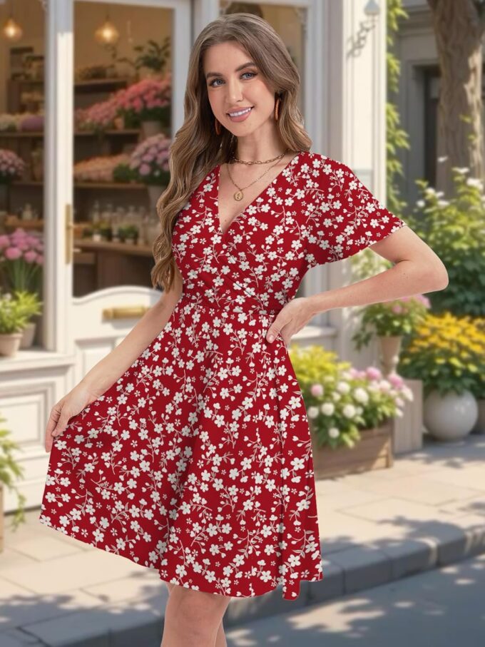 MixShe Summer Dresses for Women 2025 Floral Sundresses Elegant Classy Fashion Casual Outfit Plus Size – Bild 4