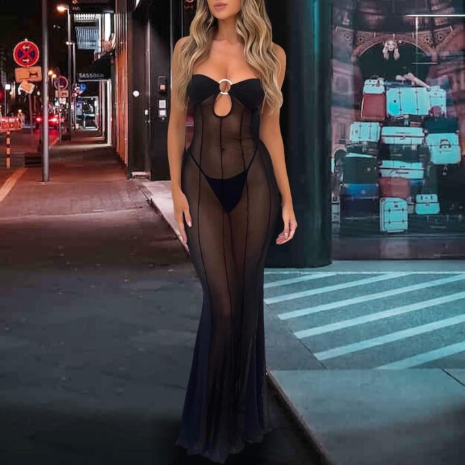 Gothic Rave Outfits Dresses for Women Festival Long Dresses Sexy Goth Clothes Rave Wear – Bild 6