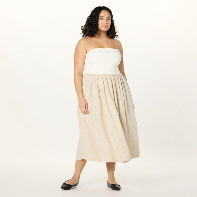 The Drop Women's Hellen Strapless Mixed Media Maxi Dress – Bild 5