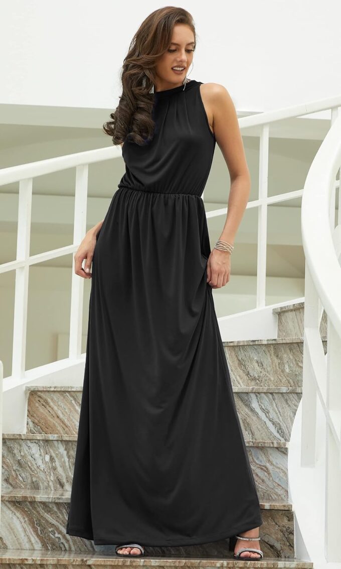 KOH KOH 2025 Sexy Sleeveless Summer Formal Flowy Casual Gown – Bild 3