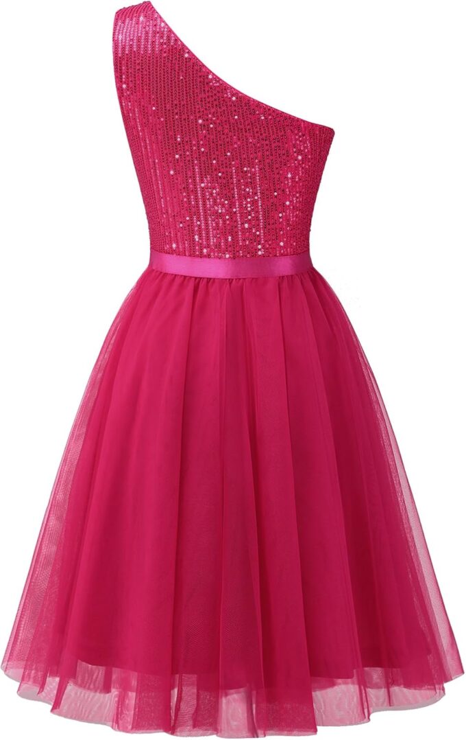 BeryLove Womens Sequin Short Homecoming Dress Formal One-Shoulder Cocktail Dress – Bild 6