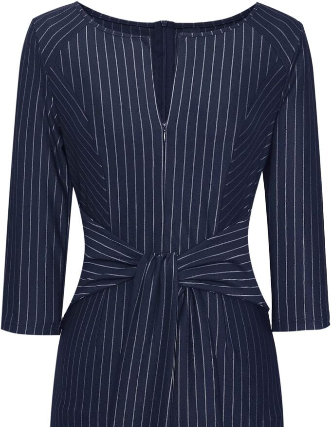VFSHOW Elegantes Damenkleid mit Reißverschluss vorne, für Arbeit, Büro, Party, Etuikleid – Bild 5