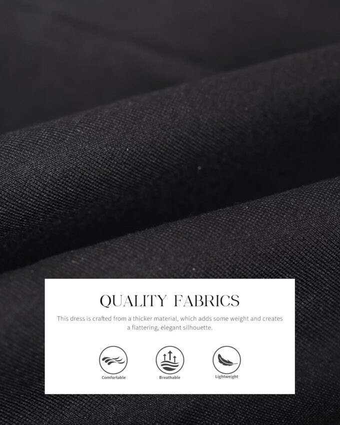Women's Long Sleeve Mini Dress Pearl Square Neck Ruffle Hem Short Dress Bride Party Club Elegant Dresses – Bild 6