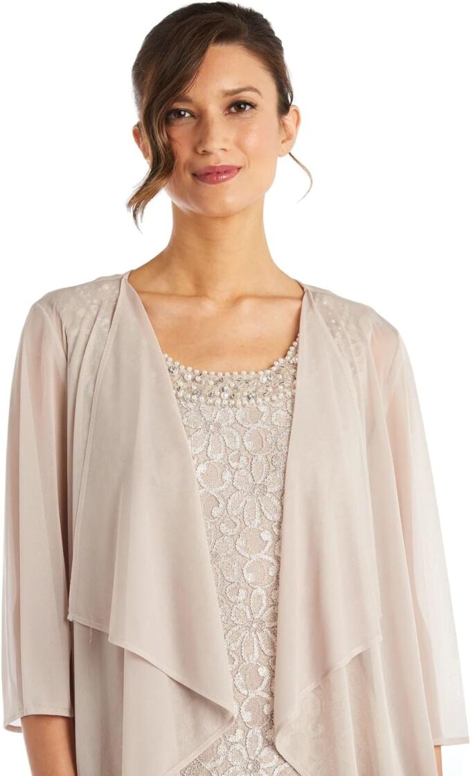 R&M Richards Womens Jacket 2PC Evening Dress – Bild 5