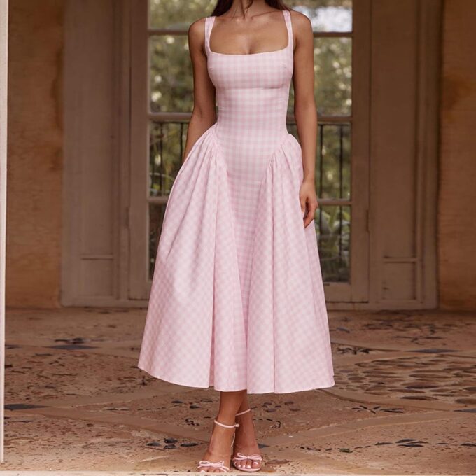 Women Sexy Corset Maxi Dress Square Neck Sleeveless Backless Bustier A-Line Midi Dresses Sexy Wedding Guest Sundress – Bild 5