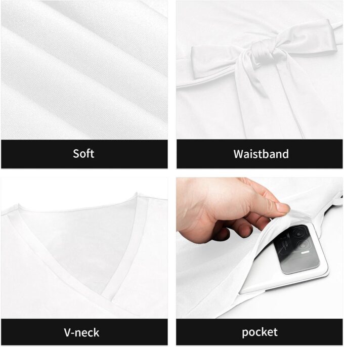 Plus Size Dress for Women - 3/4 Sleeve V-Neck Maxi Dress for Women with Belt and Pockets （2XL-6XL – Bild 4
