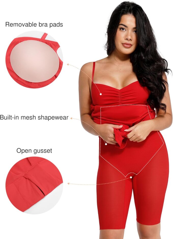 Popilush Shaper Dress Lace Formal Maxi Dresses with Built in Shapewear Corset Cocktail Party Dress Evening Gown – Bild 3