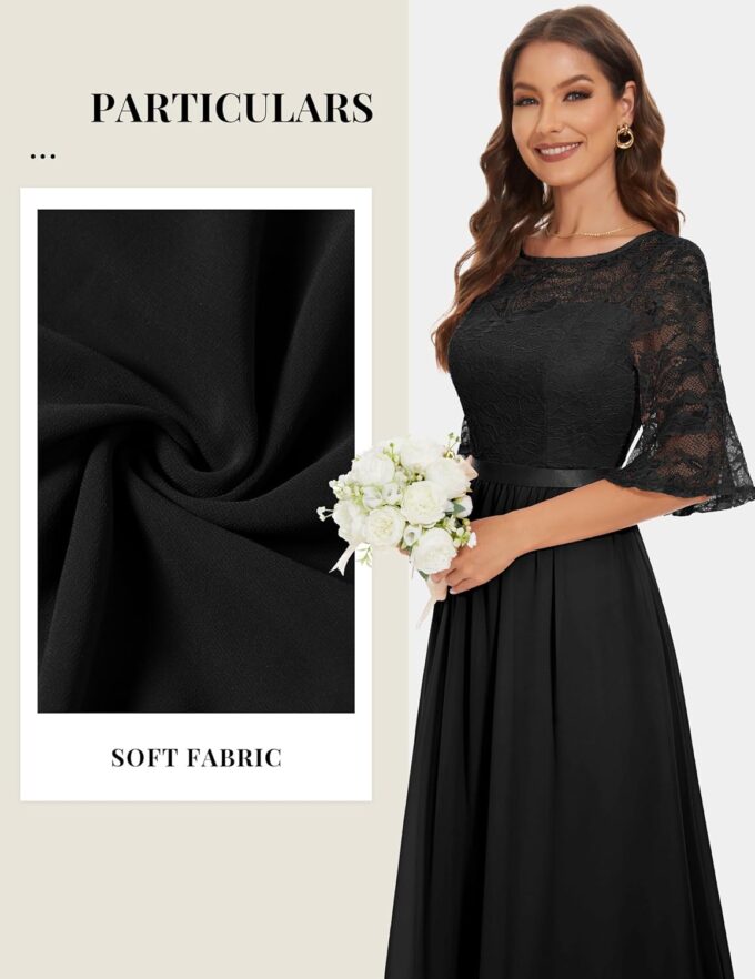 Wedtrend Women's Formal Dresses 2025 Wedding Guest Dress Bell Sleeve Bridesmaid Dresses Maxi Evening Dress – Bild 3