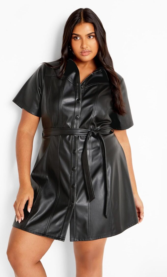 City Chic Women's Dress-pu Hunter – Bild 4