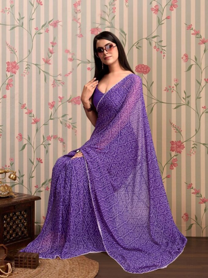 DIVUS Ready to wear Pre draped Prestitched one min readymade Designer Parywear saree with Unstitch Blouse – Bild 4