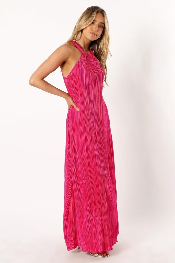 Petal & Pup Women's Melody Plisse Halter Maxi Dress – Bild 5