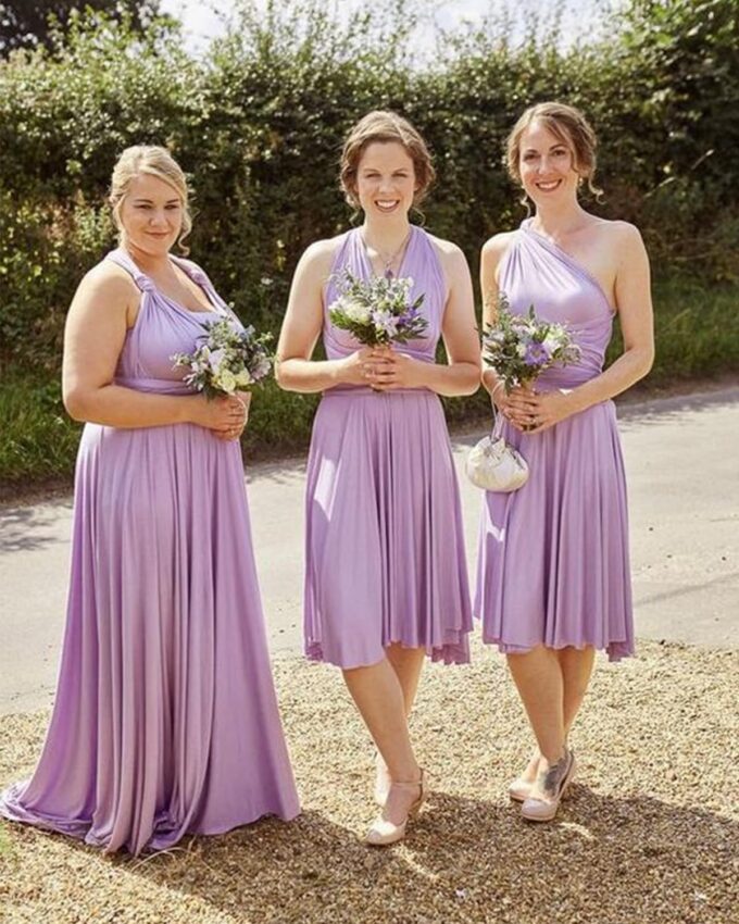 Women's Short Convertible Dress with Bandeau High Low Infinity Bridesmaid Dresses Transformer Prom Dress – Bild 5