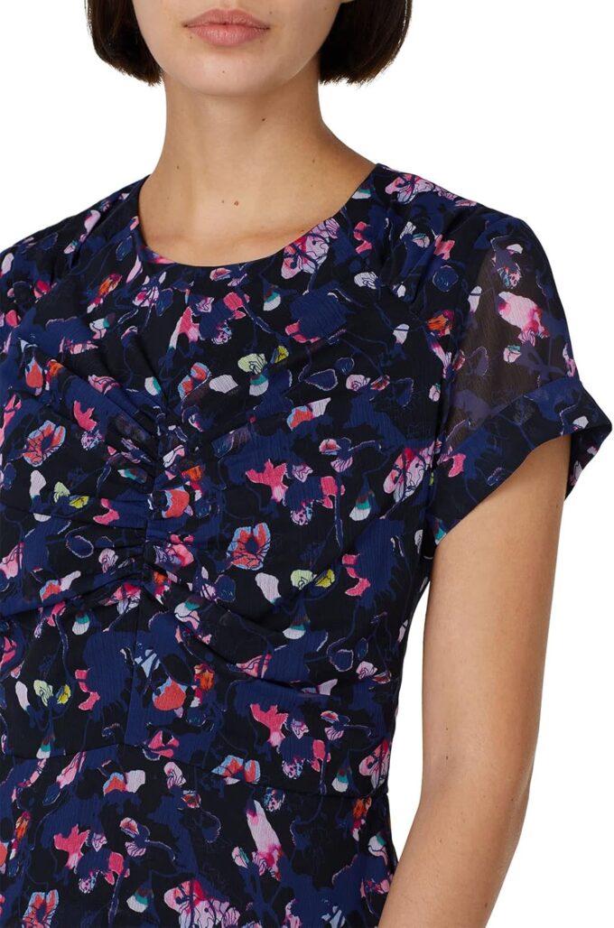 Rent The Runway Pre-Loved Blue Floral Ruched Dress – Bild 5