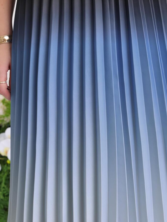Hobemty Damen Kurzarm Plissee Kleid 2025 Frühling Trendy Büro Arbeit A-Linie Midi Kleider – Bild 4