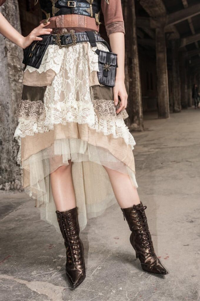 Steampunk Victorian Gothic Sexy Prom Dresses Homecoming & Wedding Dresses in Beige - One Size – Bild 6
