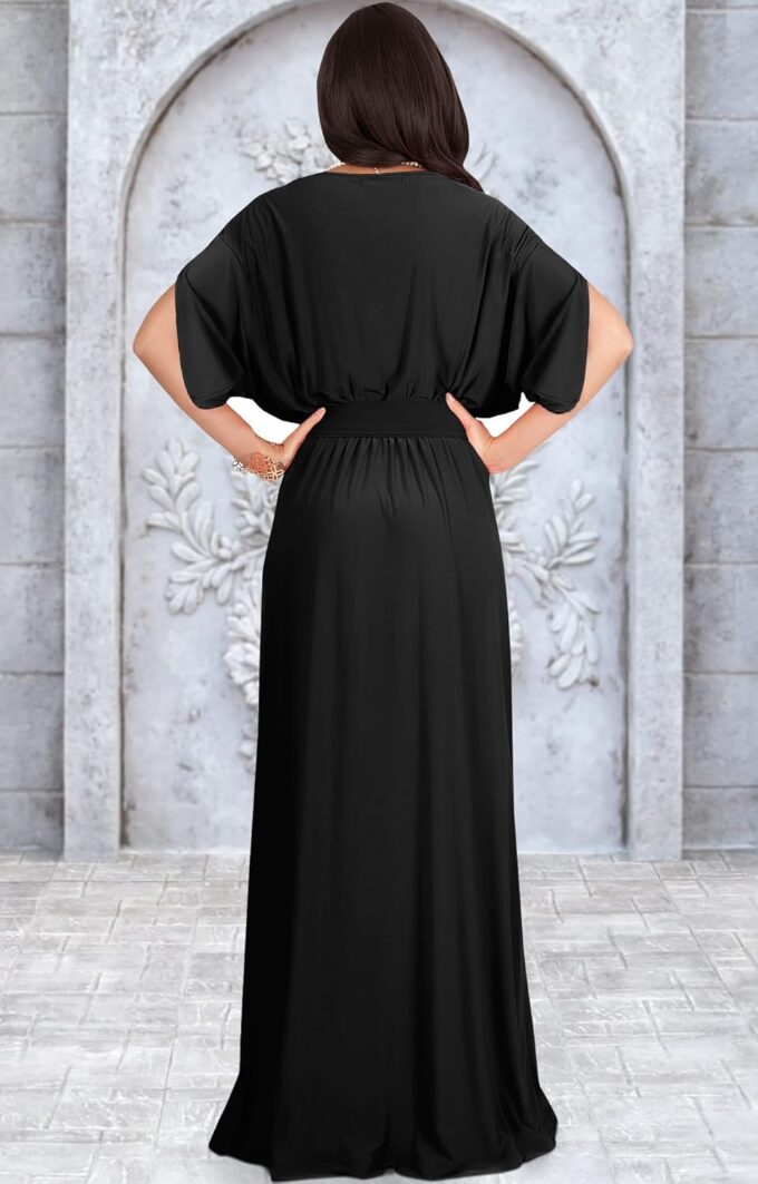 KOH KOH Formal Short Sleeve Cocktail Flowy V-Neck Gown – Bild 5