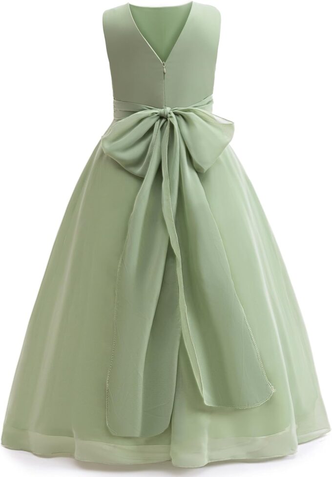 Junior Bridesmaid Dresses Flower Girl Formal Wedding Guest Pageant Fancy Long Maxi Dress Elegant Party Gown – Bild 2