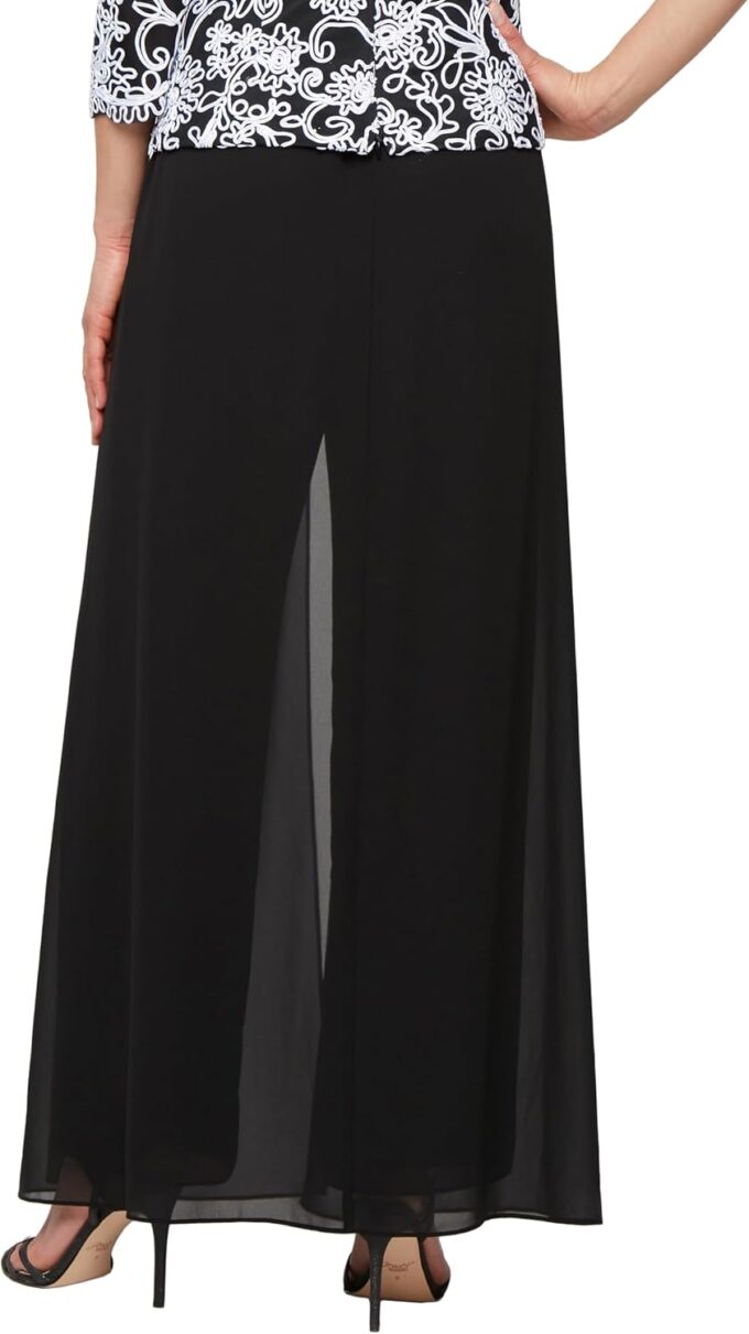 Alex Evenings Women's Wide Leg Chiffon Dress Pant for Mother of The Bride, Elegant Party Outfit (Petite and Regular Sizes) – Bild 2