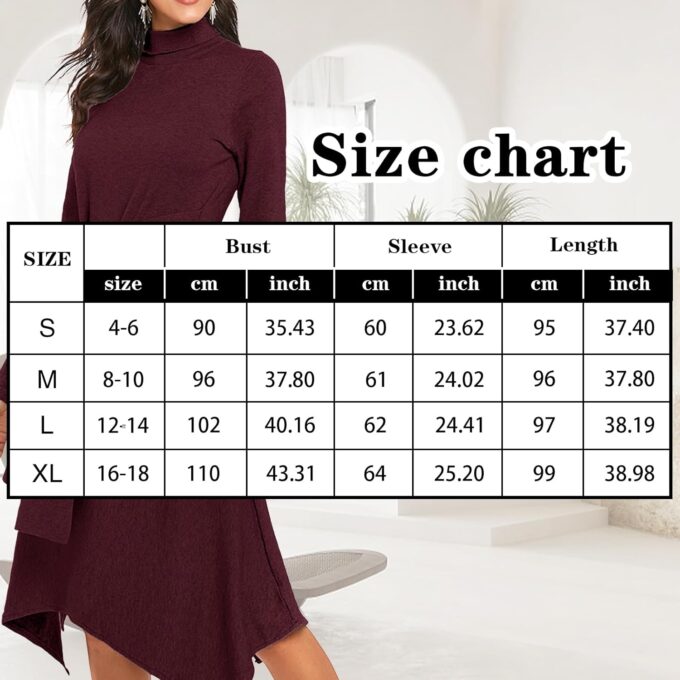 Jayscreate Damen-Pulloverkleid 2023, langärmelig, für Herbst und Winter, Midi-Kleid, zum Binden vorne, hohe Taille, Business-Kleid, Freizeitkleid – Bild 7