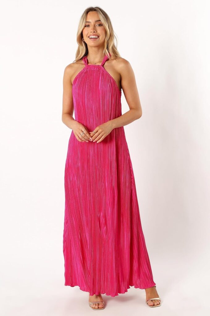 Petal & Pup Women's Melody Plisse Halter Maxi Dress – Bild 4