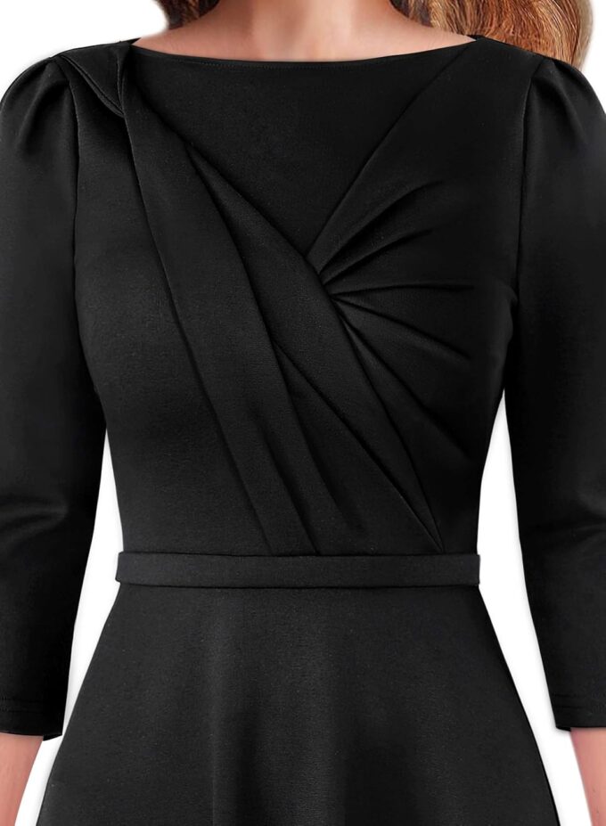 VFSHOW Damen 2024 Business Büro Arbeit Professional Elegant Slim Midi A-Linie Fit und Flare Kleid – Bild 6