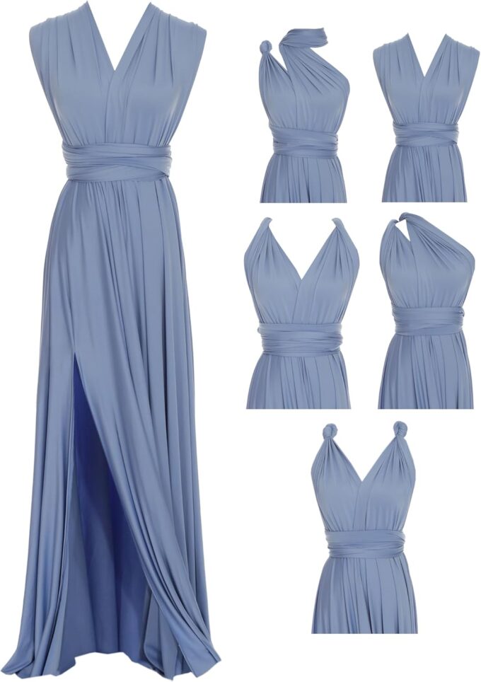 Edaydress Full Length one Dress with Over 100 Styles Multi Ways wrap Convertible Infinity Slit Bridesmaid Dresses
