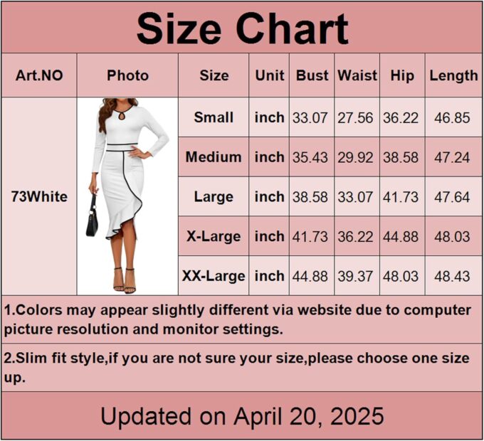 HugeNice Women's Business Work Pencil Dress Semi Formal Wedding Guest Cocktail Party Dresses – Bild 4